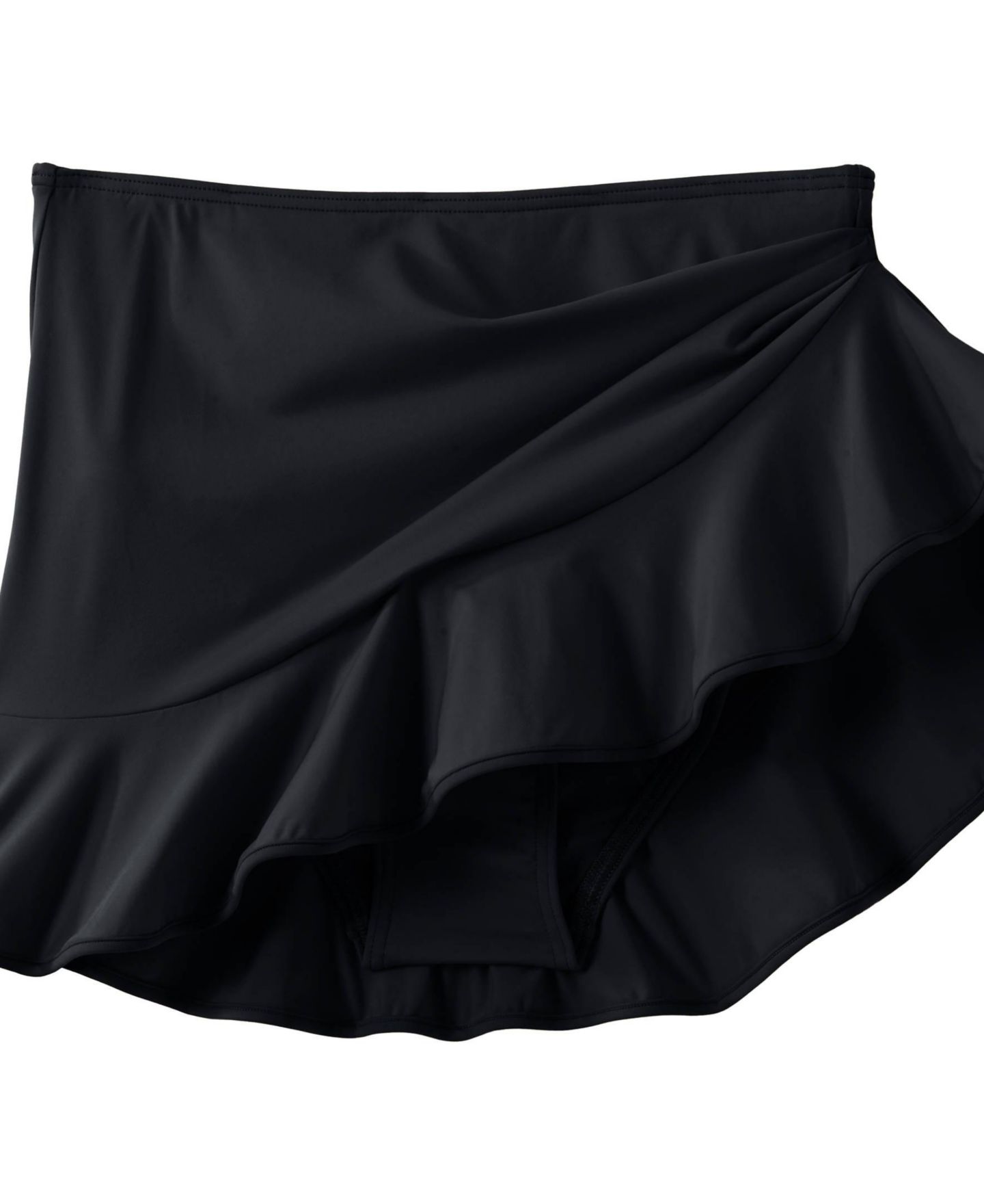 Женская юбка Lands' End Ruffle Hem Mini Swim Skirt, цвет: Чёрный — фото 4