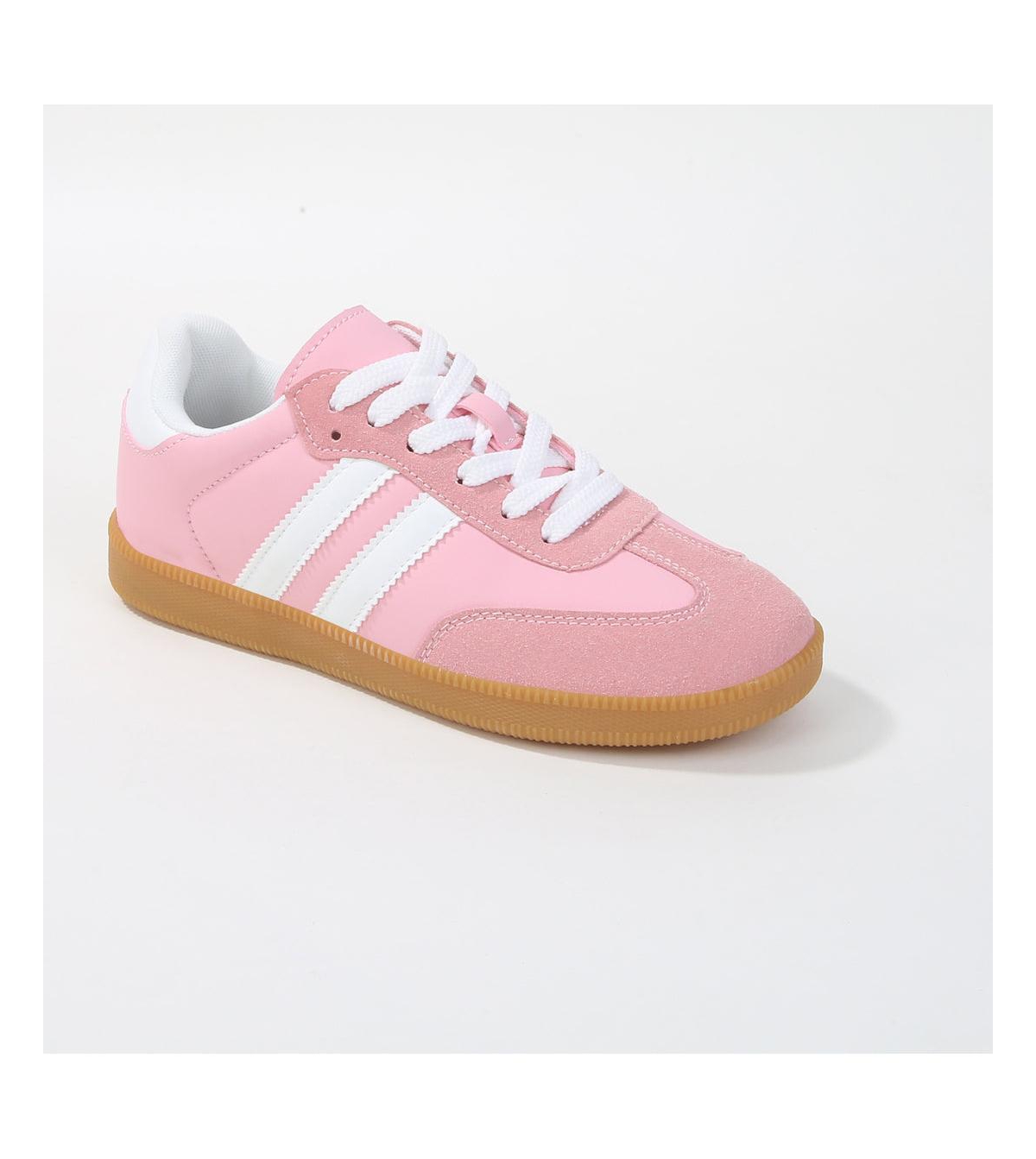 Berness Lisa Retro Stripe Gum Sole Sneakers - Pink