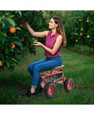 Garden Cart Rolling Work Seat