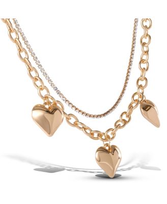 Triple Heart Statement Necklace