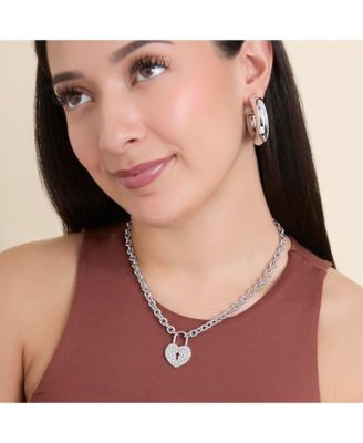 Mini Chunky Silver Hoop Earrings