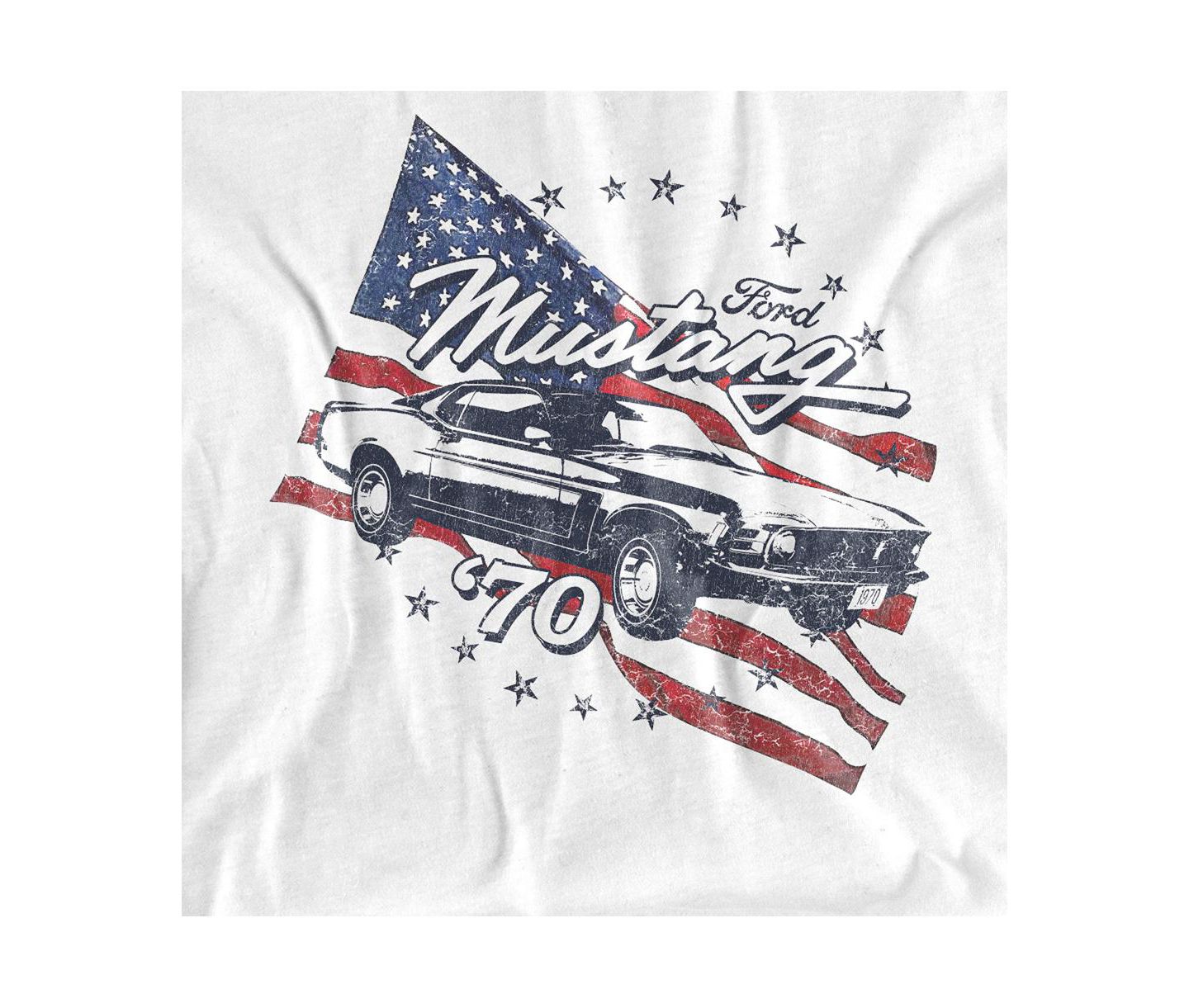 Мужская футболка Mustang Ford 70, цвет: Белый — фото 2