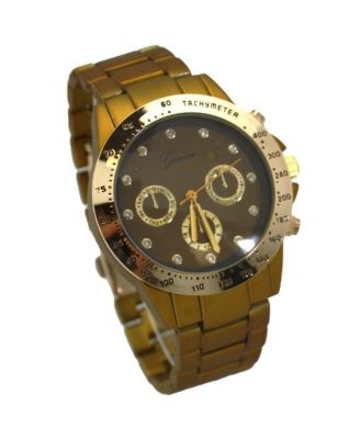 Olive Solid Color Metal Three Dial Women Watch