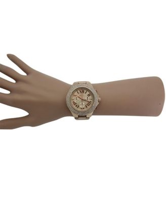 Rosegold Classy 3-Dial and Rhinestone Bezel Metal Watch