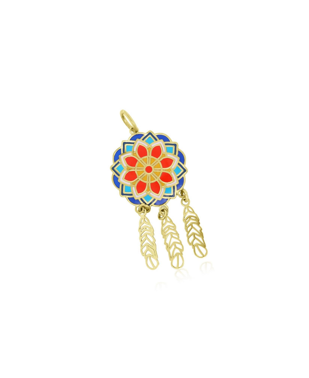 Enamel Dream Catcher Charm 14K Gold - Gold