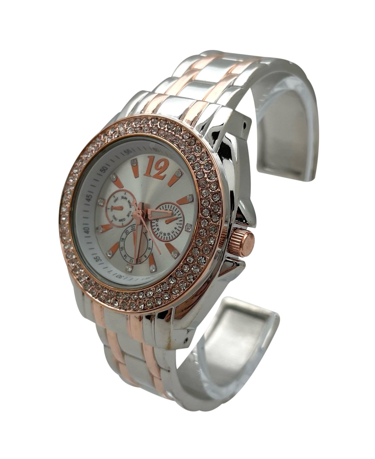 Olivia Pratt Everyday Dress Up Bangle Women Watch, Two Tone Rose