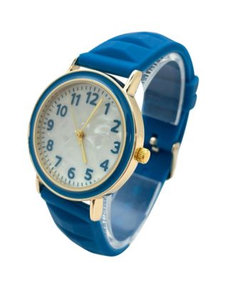 Solid Vibrant Color Everyday Silicone Women Watch, Blue