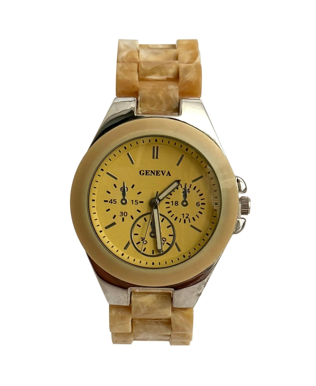 Olivia Pratt Beige Acrylic Band Every Day Women Watch