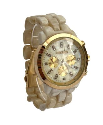 Beige and Gold tone Face Women Watch