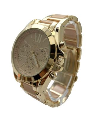 Beige Big Bold Gold and Bright Colors Women Watch
