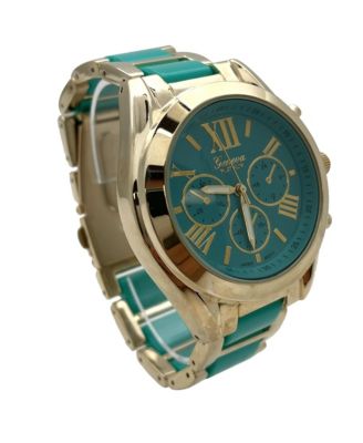 Teal Big Bold Gold and Bright Colors Women Watch