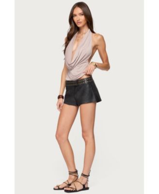 Womens Dylan Cowl Neck Halter Top