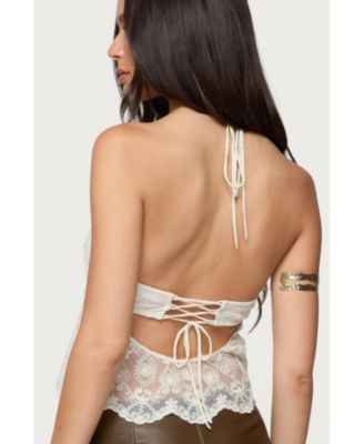Women's Amarie Sheer Lace Halter Top