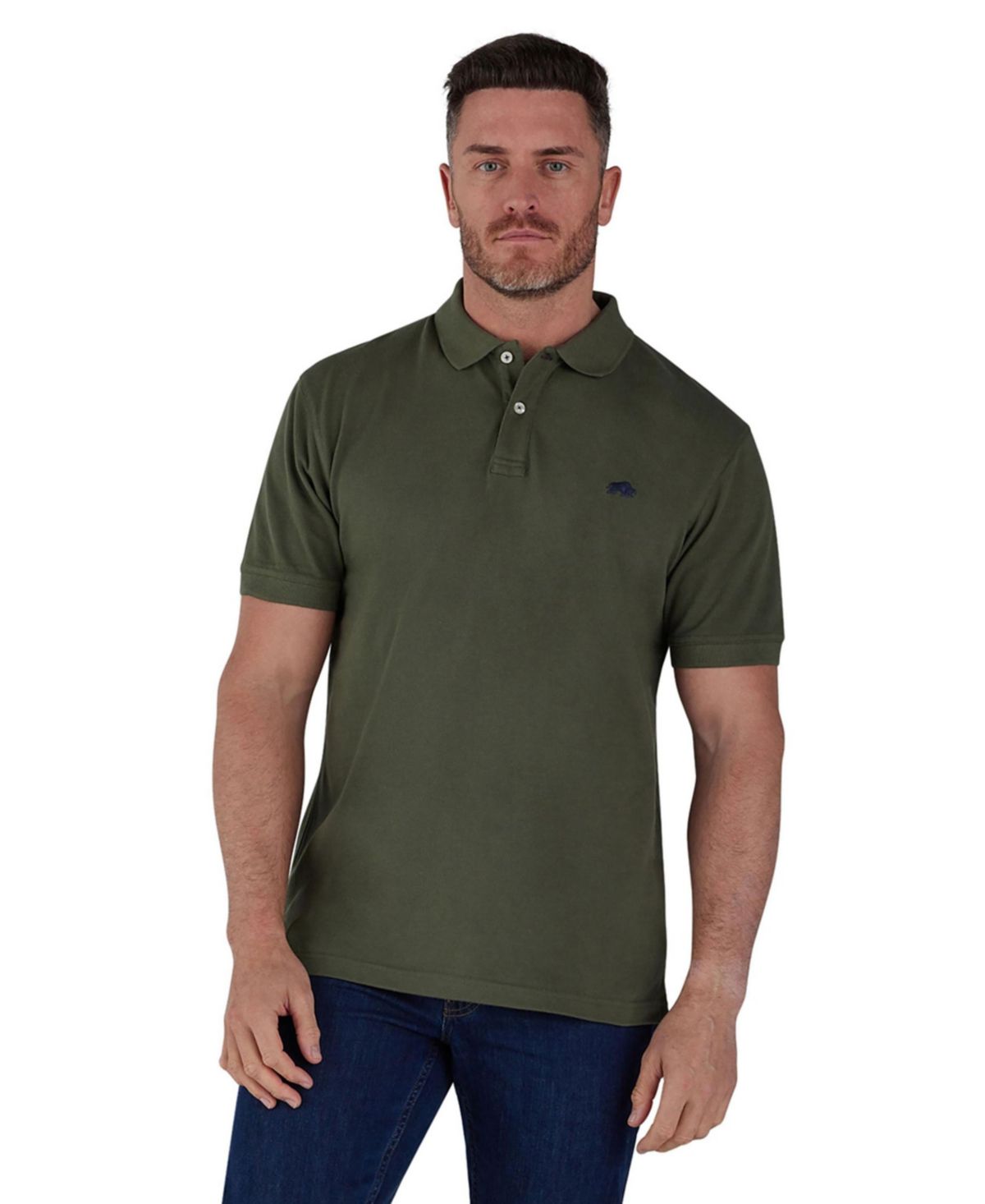 Большая и высокая хлопчатобумажная рубашка поло с коротким рукавом