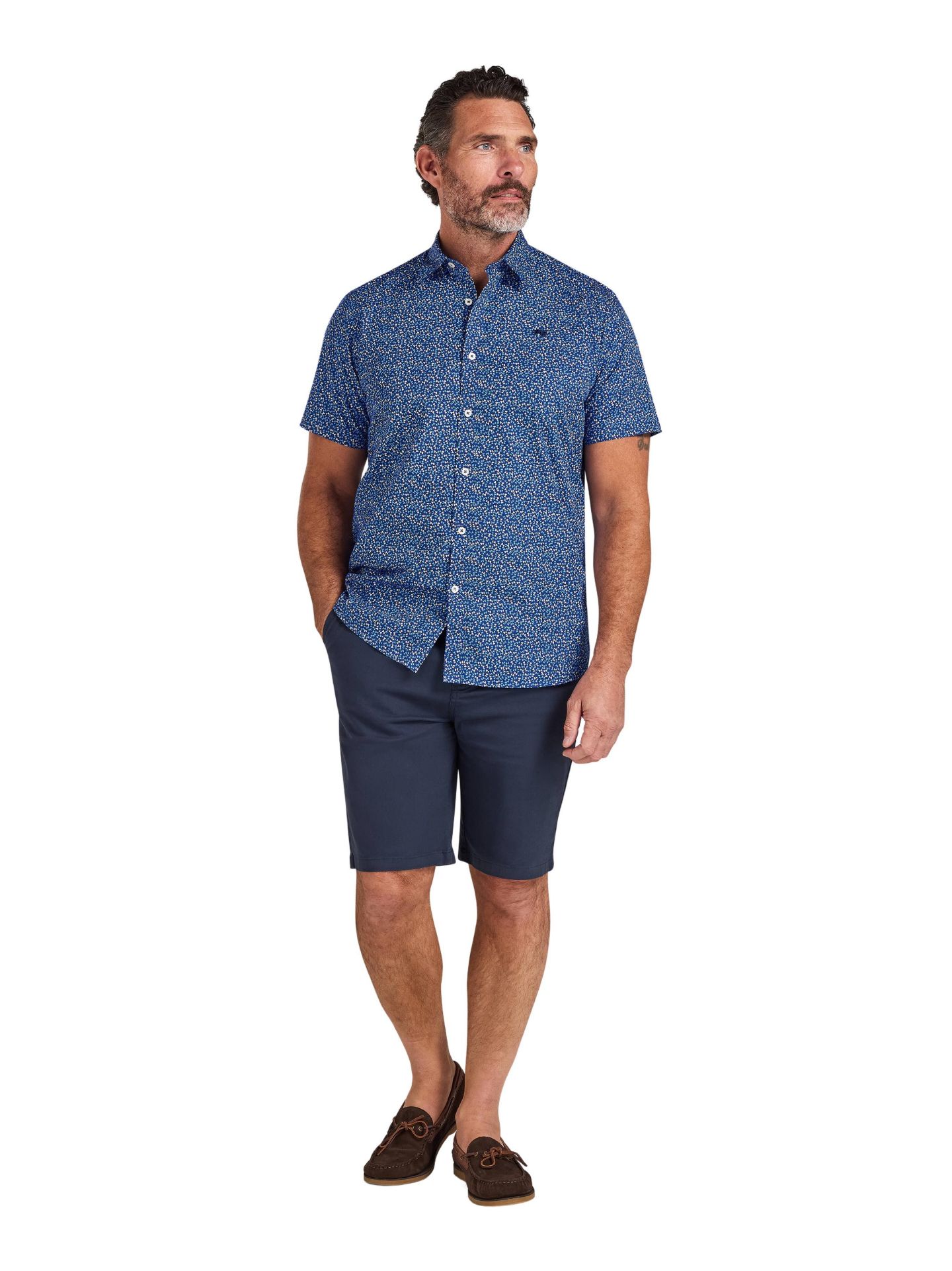 Мужская рубашка Raging Bull Short Sleeve Flower Bud, цвет: Тёмно-синий — фото 6