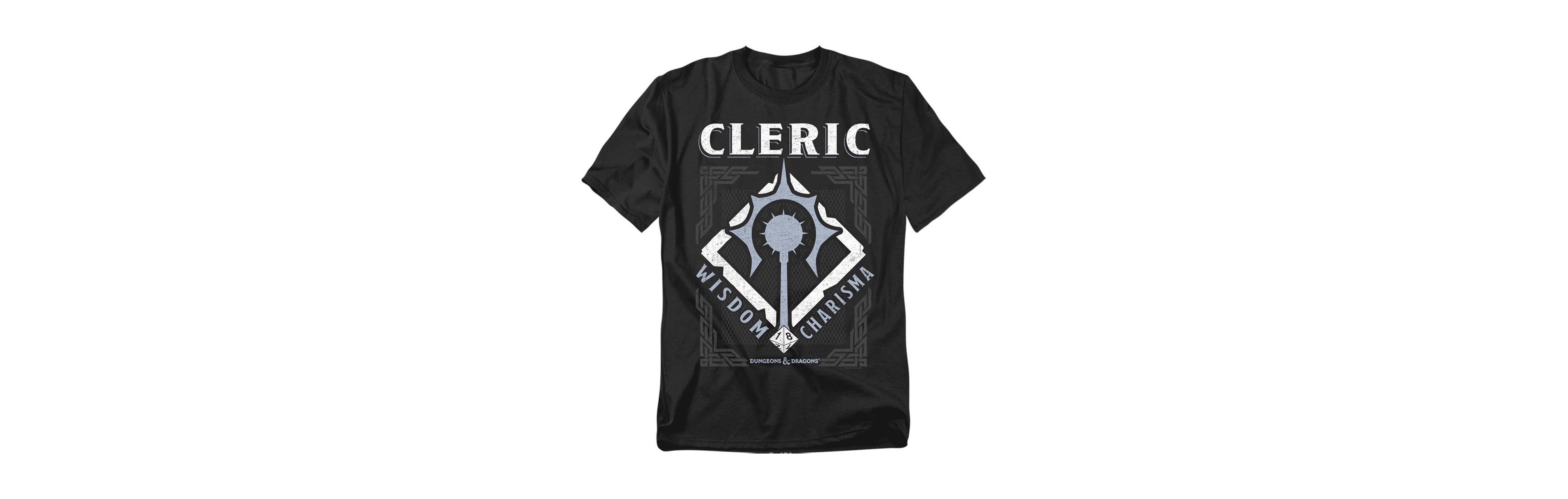 Logovision Men's Dungeons Dragons Cleric Wisdom Charisma T-Shirt