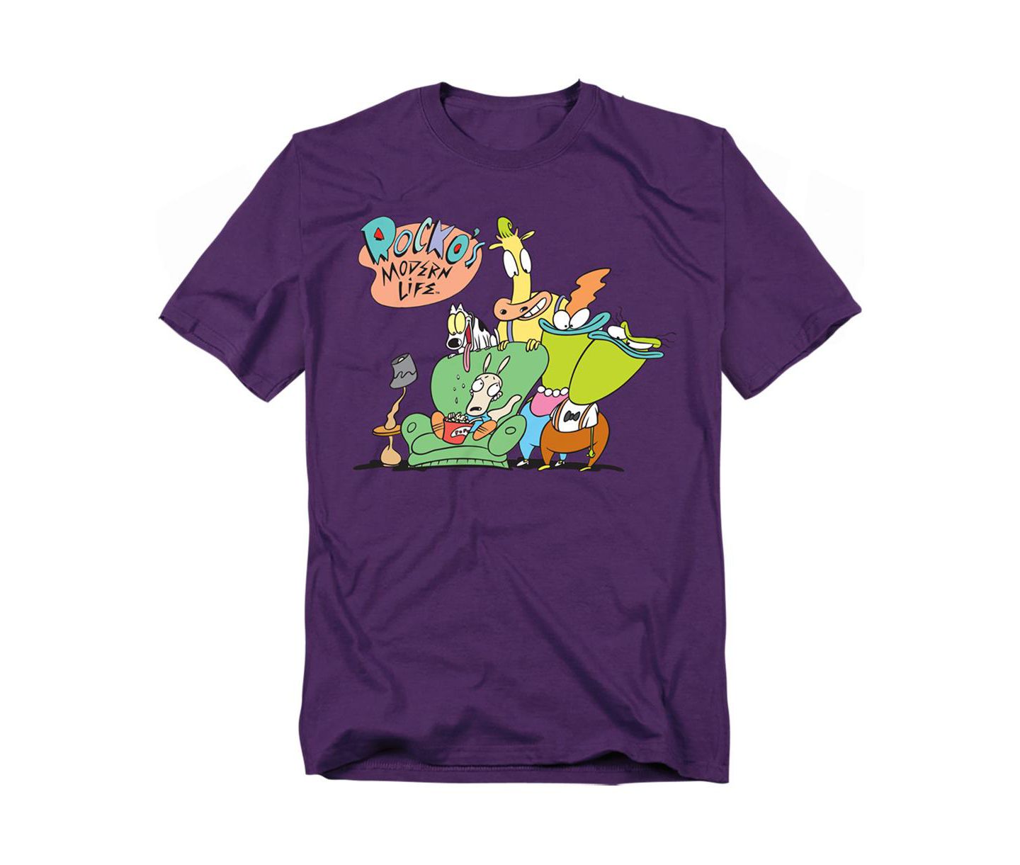 Мужская футболка Logovision Rocko s Modern Life Big & Tall Rocko's Modern Life Spunky, Ed, Bev And Heffer, цвет: Фиолетовый — фото 1