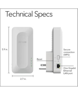 AX3000 Dual-Band Wi-Fi 6 Wall Plug Range Extender - White