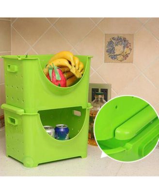Stackable Plastic Storage Container Bins for Home Organization