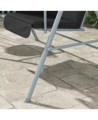 2 Person Porch Swing with Canopy, Table, Storage Console,