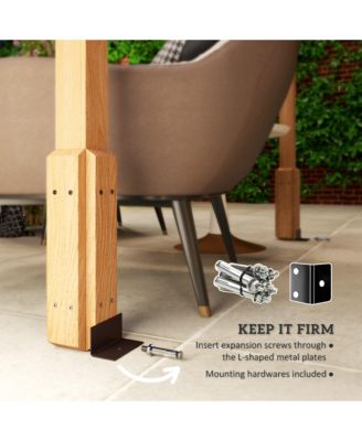 6.6' x 6.6' Outdoor Pergola, Wood Gazebo,