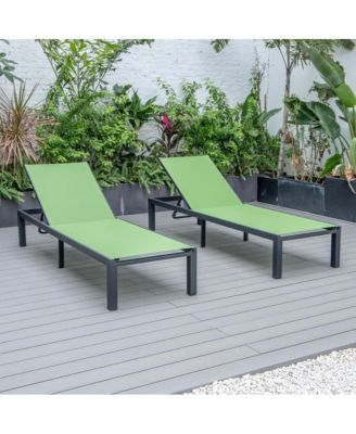 Marlin Patio Chaise Lounge Chair With Black Aluminum Frame, Set of 2