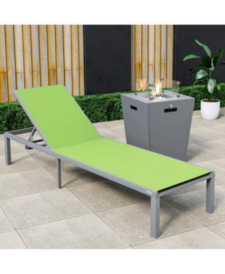 Grey Aluminum Outdoor Patio Chaise Lounge Chair
