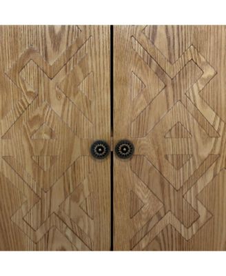 59" Wooden Accent Storage Cabinet with 4 Doors