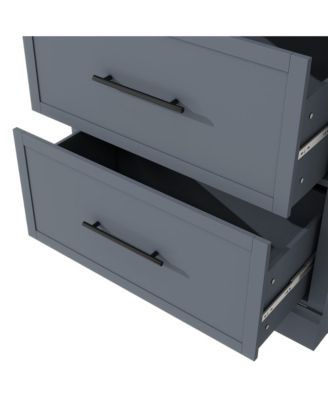 CASAINC 83.7-Inch Tall Freestanding Kitchen Pantry with Faux Marble Top and 5 Storage Drawers Curio Display Cabinet