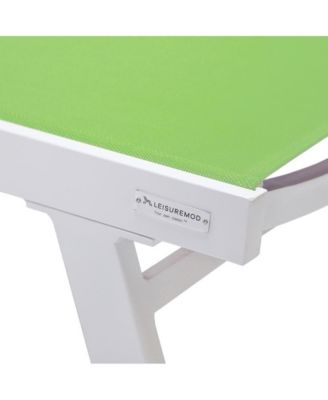 Marlin Patio Chaise Lounge Chair With Armrests in White Aluminum Frame