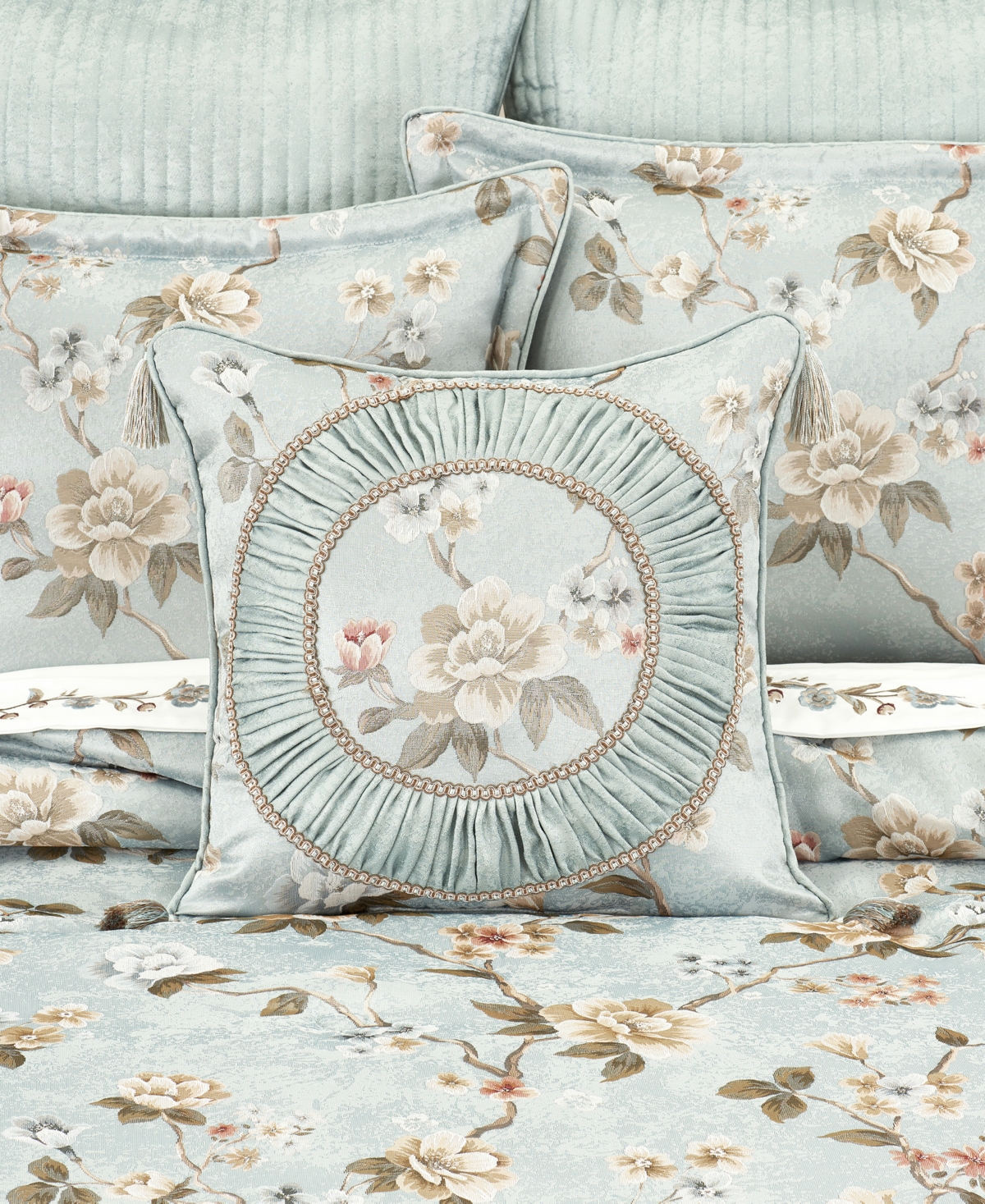 J Queen New York Prestige Square Decorative Pillow, 20" X 20" In Blue