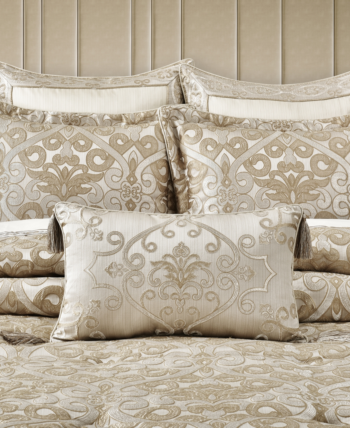 J Queen New York Amaretto Boudoir Decorative Pillow, 14" X 22" In Gold