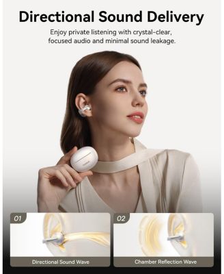 Bowie MC1 Pro Open Ear Clip-On Headphones, Hi-Res LDAC & HiFi4 Acoustic Sound, 5g Ultra-Lightweight Comfort, SuperBass 2.0, DNN 4-Mic AI Clear Calls, IP67 Waterproof, Bluetooth 6.0