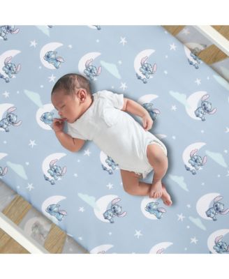 Baby Disney Stitch 3-Piece Blue Nursery Crib Bedding Set