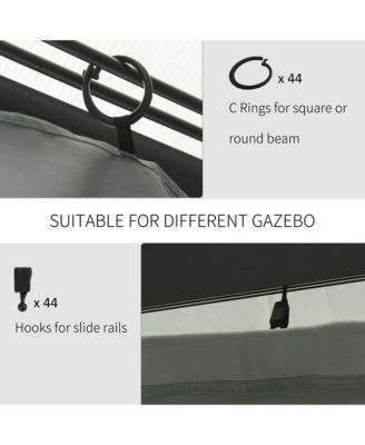 9.84' x 11.8' Gazebo Sidewall Set with Hooks/C-Rings,