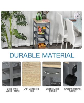 Mobile Rolling Kitchen Island Trolley Serving Cart w/ Under Drawer,