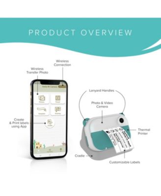 Camera Insta Wi 4-in-1 Instant Print Camera and Label Maker for Kids  12MP Photos, 1080P Video, 32GB microSD, for Age 5-15 (Teal)