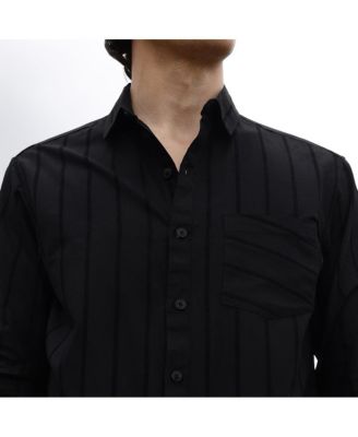 Men's Midnight Blacl Pastel Striped Shirt