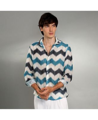 Men's Chevron-Block Knit Shirt