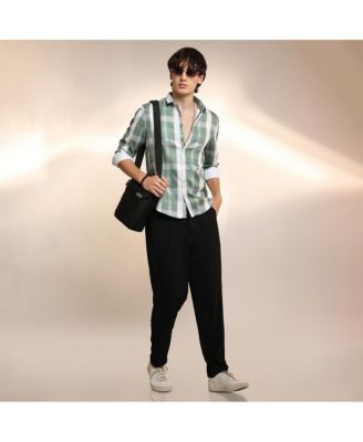 Men's Sage Green Tartan Plaid Shirt