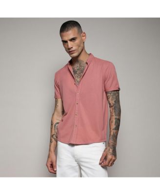 Men's Salmon Pink Basic Shirt
