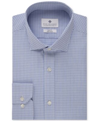 Ryan Seacrest Distinction Slim-Fit Non-Iron New Navy Check Dress Shirt -  Macy's