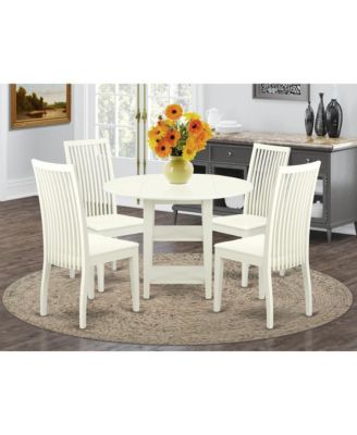 5 PC wood  drop leaves small kitchen Dining Room Set
