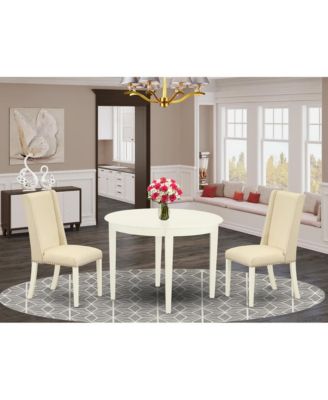 3-Piece Wooden Dining Set with Table and 2 Upholstered Chairs, Compact Kitchen Dinette