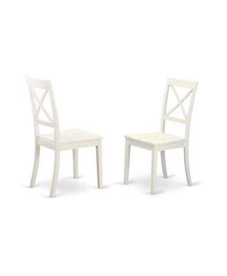 3-Piece Dining Set with Drop-Leaf Table & X-Back Chairs in Linen White Finish