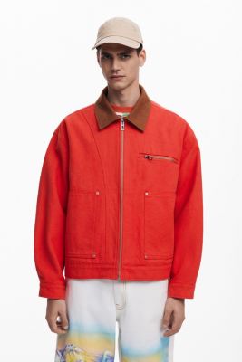 Men's Contrast collar jacket