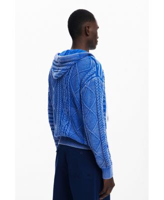 Men's Zipper sweater with braided design