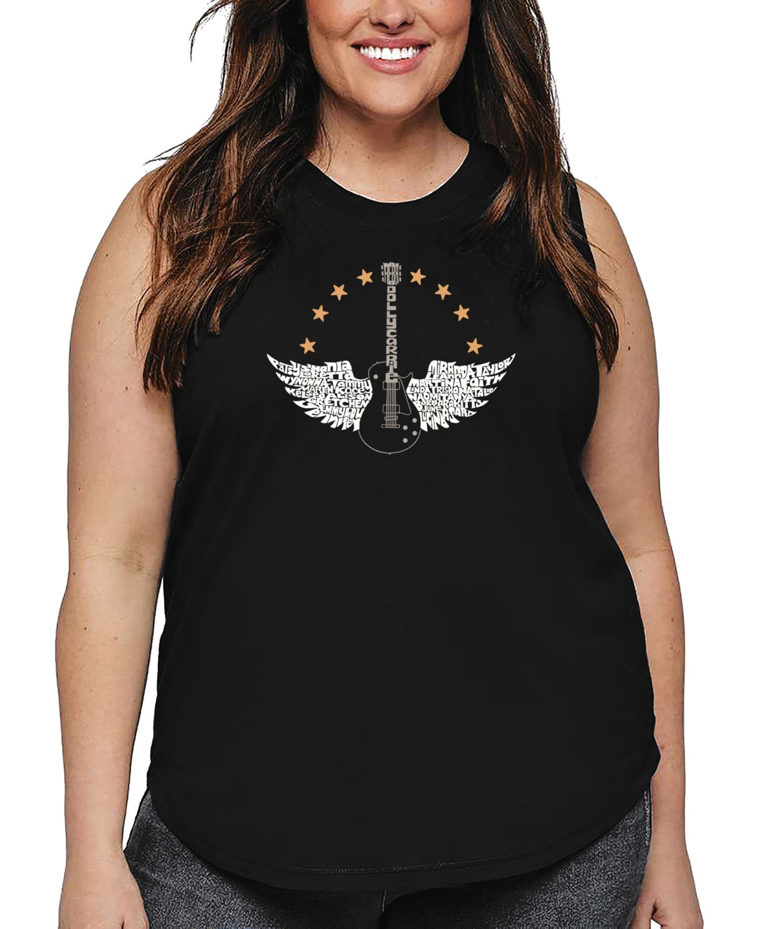 Plus Size Country Female Singers Word Art Tank Top