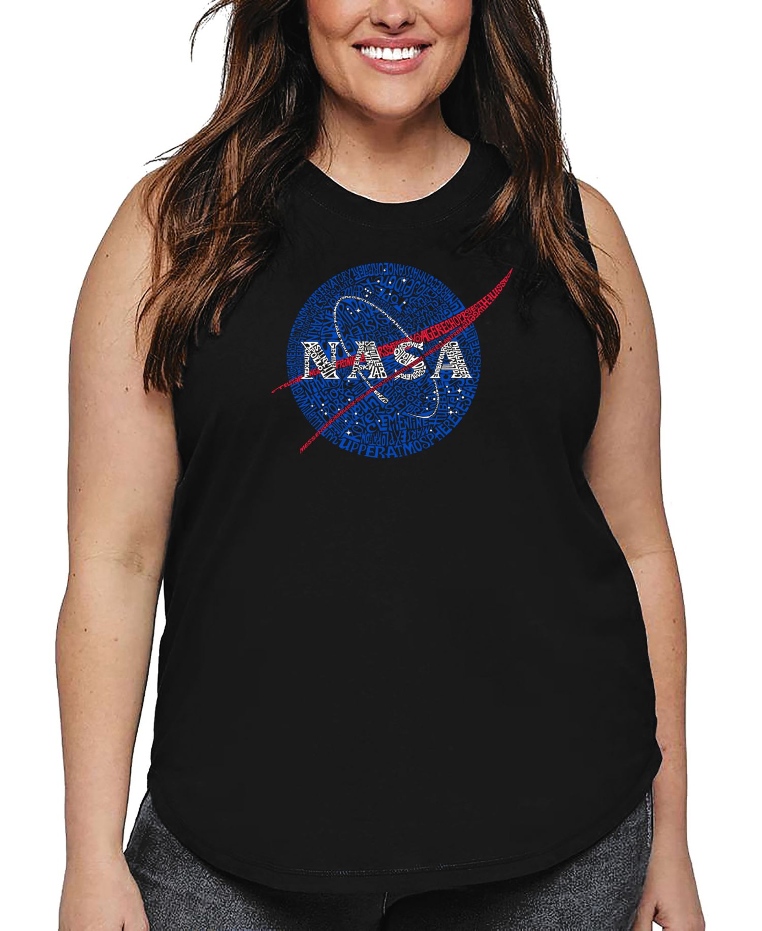 Plus Size NASA's Most Notable Missions Word Art Tank Top
