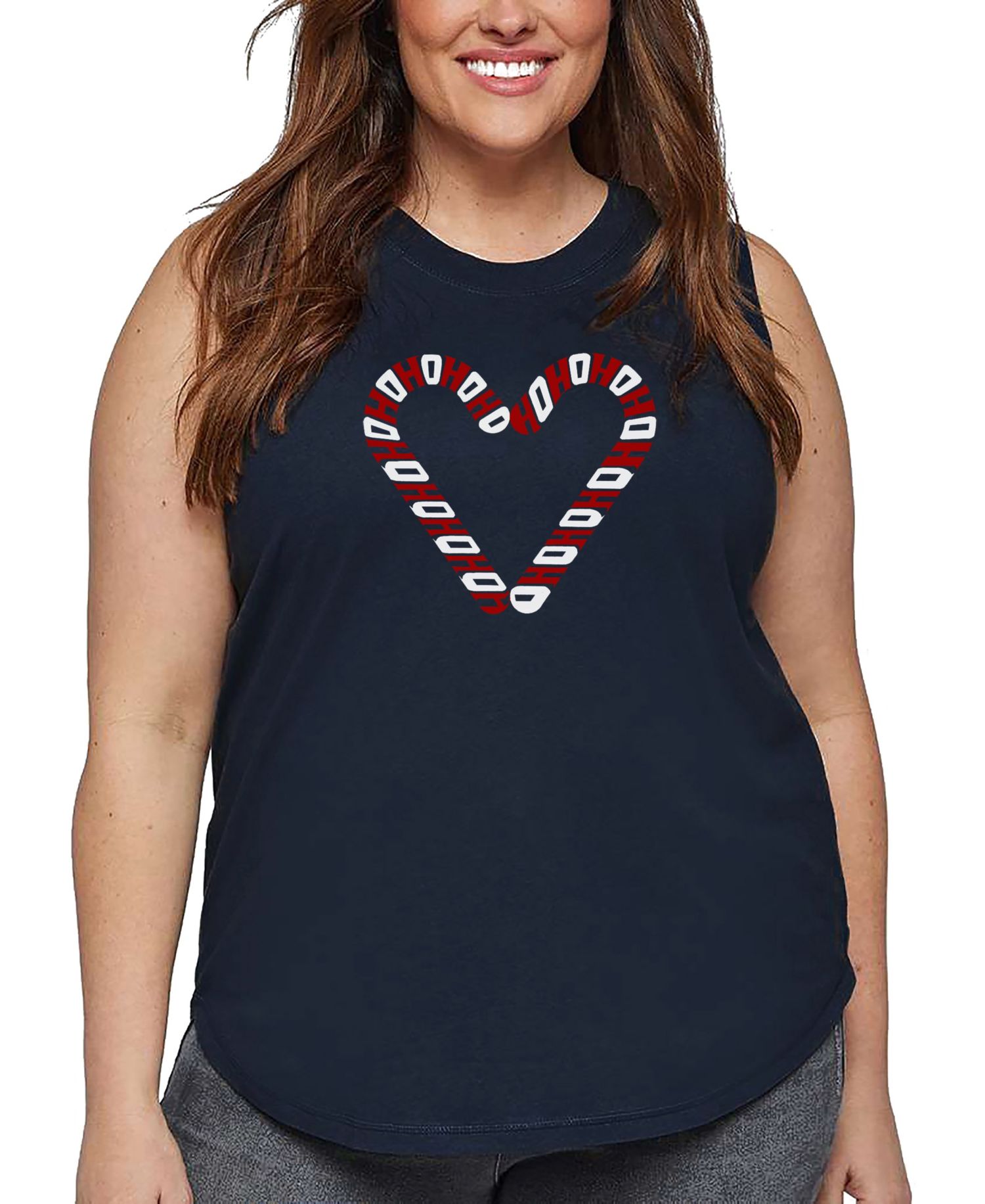 Plus Size Candy Canes Word Art Tank Top